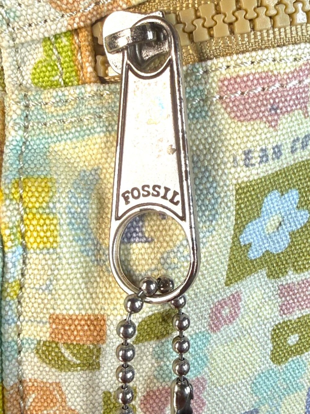 Fossil Rare Vintage Y2K "Nostalgia Grid" Multicolor Canvas Shoulder Tote Bag - Picture 4 of 16